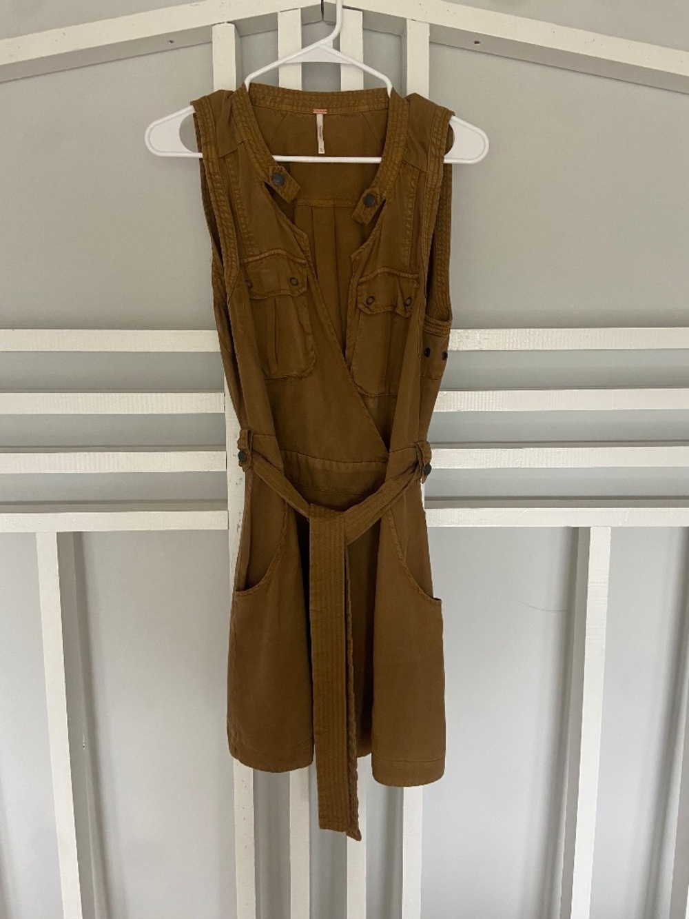 Free People Olive Military Safari Utility Dress | Size M